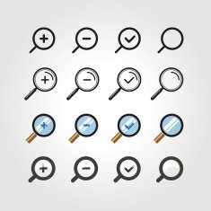 Different zoom icons set