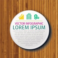 White Circle Infographic On A Wood Base N2