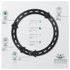 Circle Arrow Road And Street Business Infographic