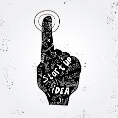 Vector start up concept - business simbol with hand