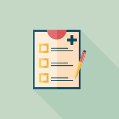 clinical record flat icon with long shadow N11