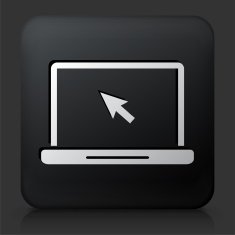 Black Square Button with Laptop Icon N14