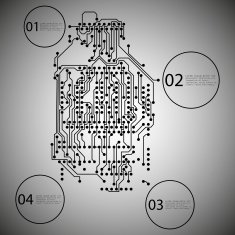 Microchip background infographic design of an electronic circuit EPS10 vector