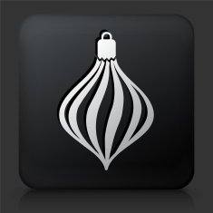 Black Square Button with Christmas Decoration Icon N15