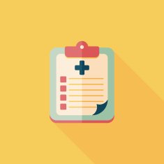 clinical record flat icon with long shadow N12