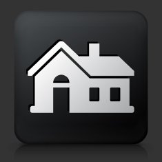 Black Square Button with House N5