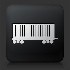 Black Square Button with Train Shipping
