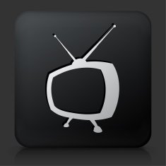 Black Square Button with Television Icon N12