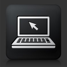 Black Square Button with Laptop Icon N15
