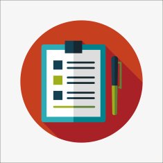 Clipboard flat icon with long shadow N10