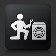 Black Square Button with Fixing Fan