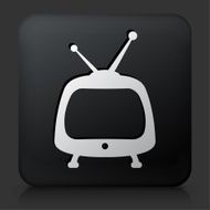 Black Square Button with Television Icon N13