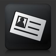Black Square Button with ID Card Icon