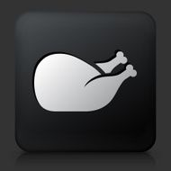 Black Square Button with Poultry Icon N2