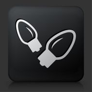 Black Square Button with Christmas Lights