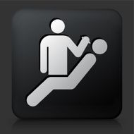 Black Square Button with Dentist &amp; Patient Icon