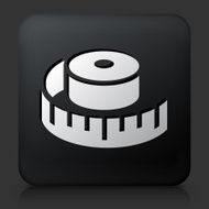 Black Square Button with Measuring Tape Icon N2