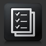 Black Square Button with Check List Icon N2