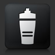 Black Square Button with Sport Drink Icon