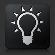 Black Square Button with Light Bulb Icon