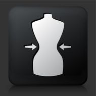 Black Square Button with Waist Icon