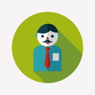businessman flat icon with long shadow eps10 N16