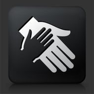 Black Square Button with Holding Hand N2