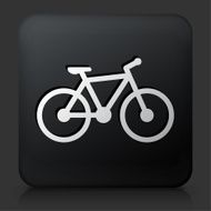 Black Square Button with Bicycle N2