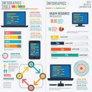 Technology info graphic design clean vector