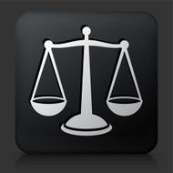 Black Square Button with Justice Balance Icon N9