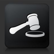Black Square Button with Court Hammer Icon N2