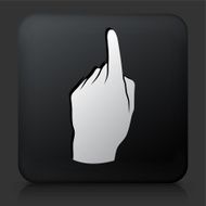 Black Square Button with Pointing Icon N4