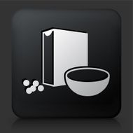 Black Square Button with Cereal Icon N2