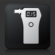 Black Square Button with Alcohol Detector Icon