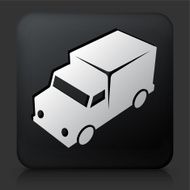 Black Square Button with Truck Travel Icon