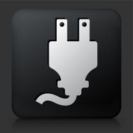 Black Square Button with Electric Plug N2