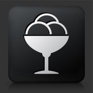 Black Square Button with Restaurant Icecream