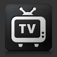 Black Square Button with Television Icon N14