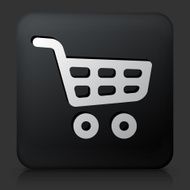 Black Square Button with Shopping Cart Icon N12