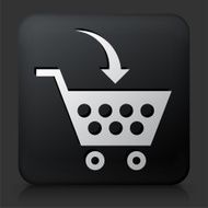 Black Square Button with Shopping Cart N8