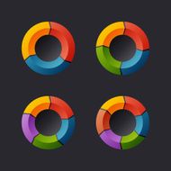 Circular Chart Template Set Vector N3