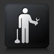 Black Square Button with Plumer Icon