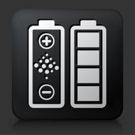 Black Square Button with Battery Icon N2