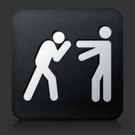 Black Square Button with Fighting Icon N2