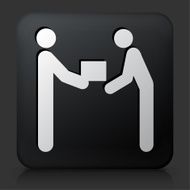 Black Square Button with Box Delivery Icon N2