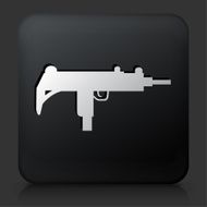 Black Square Button with Sub-Machine Gun Icon