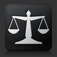 Black Square Button with Justice Balance Icon N10