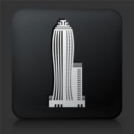 Black Square Button with Skyscraper Icon N8