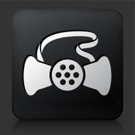 Black Square Button with Gas Mask