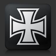 Black Square Button with Iron Cross Icon